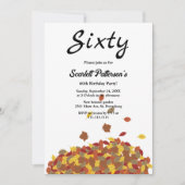 Invitation Rustique Automne Feuilles Automne Floral 60e anniv (Devant)