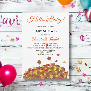 Invitation Rustique Automne Feuilles Boho Automne Baby shower