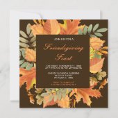 Invitation Rustique Automne Feuilles d'automne Friendsgiving  (Devant)