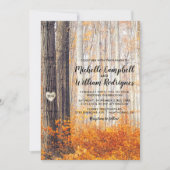 Invitation Rustique Automne Feuilles Mariage (Devant)