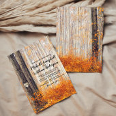 Invitation Rustique Automne Feuilles Mariage