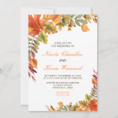 Invitation Rustique Automne Feuilles Mariage (Devant)