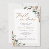 Invitation Rustique Automne Floral Automne Chute en Amour Fêt (Devant)