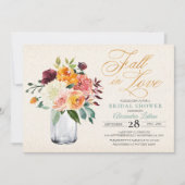 Invitation Rustique Automne Floral Automne nuptiale Incitatio (Devant)