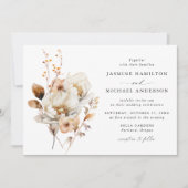 Invitation Rustique Automne Floral Bouquet Mariage (Devant)