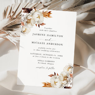 Invitation Rustique Automne Floral Bouquets Mariage