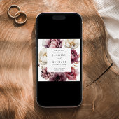 Invitation Rustique Automne Floral Carré Mariage