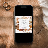 Invitation Rustique Automne Floral Carré Mariage