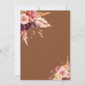 Invitation Rustique Automne Floral Citrouille Mariage Gold Sc (Dos)