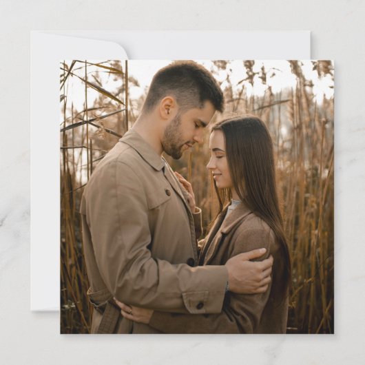 Invitation Rustique Automne Floral Frame Carré Photo Mariage (Dos)