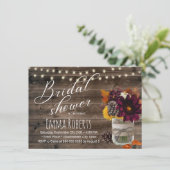 Invitation Rustique Automne Floral Jar Grange Fête des mariée (Debout devant)