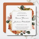 Invitation Rustique Automne Floral Mariage d'aquarelle