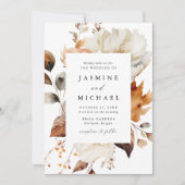 Invitation Rustique Automne Floral Mariage photo (Devant)
