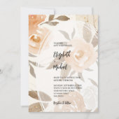 Invitation Rustique Automne Floral QR Code Mariage tout en un (Devant)