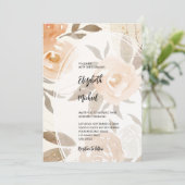 Invitation Rustique Automne Floral QR Code Mariage tout en un (Debout devant)