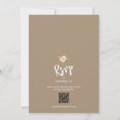 Invitation Rustique Automne Floral QR Code Mariage tout en un (Dos)