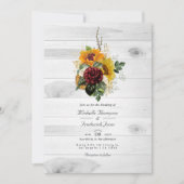 Invitation Rustique Automne Floral QR Code RSVP Mariage campa (Devant)