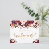 Invitation Rustique Automne Floral Serez-Vous Ma Femme D'Accu (Debout devant)