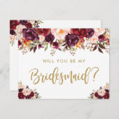 Invitation Rustique Automne Floral Serez-Vous Ma Femme D'Accu (Devant / Derrière)