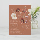 Invitation Rustique Automne Floral Terracotta Dîner de répéti (Debout devant)
