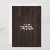 Invitation Rustique Automne Floral Vin Baril Vignoble I DO BB (Dos)