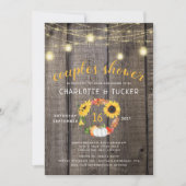 Invitation Rustique Automne Floral Wreath Barnwood Couples Do (Devant)