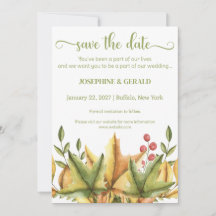 Rustique Automne Foliage Mariage Sauvez la date
