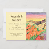 Invitation Rustique Automne Folk Art Hayride Bonfire Party (Devant)