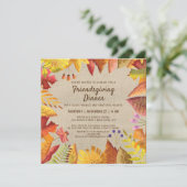 Invitation Rustique automne Friendsgiving Diner Aquarelle Flo (Debout devant)