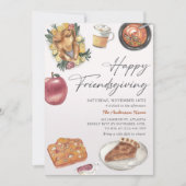 Invitation Rustique automne Friendsgiving Diner Turquie (Devant)