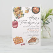 Invitation Rustique automne Friendsgiving Diner Turquie (Debout devant)