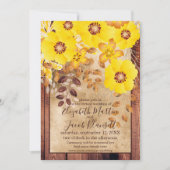 Invitation Rustique Automne Jaune Rose virtuel Mariage virtue (Devant)