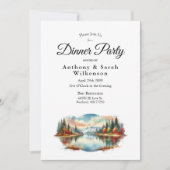 Invitation Rustique Automne Lakeside Forest Restaurant Dîner (Devant)