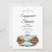 Invitation Rustique Automne Lakeside Forêt Fiançailles Douche (Devant)