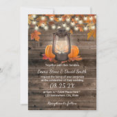 Invitation Rustique Automne Lanterne & Mariage de automne Cit (Devant)