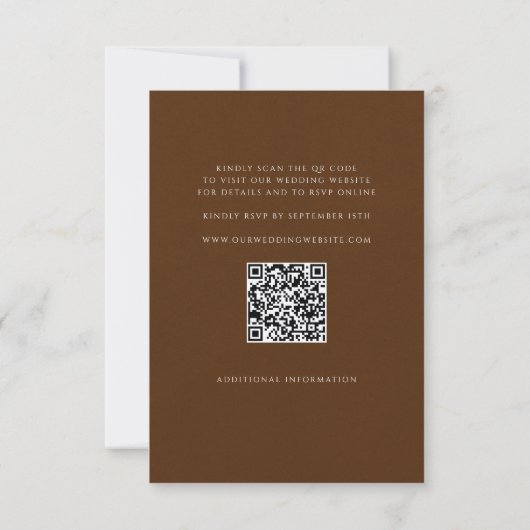 Invitation Rustique Automne Mariage de automne Tout en un QR  (Dos)