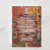 Invitation Rustique Automne Mariage Woodland (Devant)