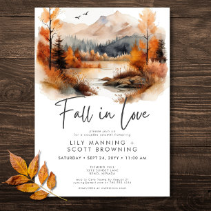 Invitation Rustique Automne Mountain Chute Dans Amour Couples