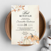 Invitation Rustique Automne Orange Citrouilles & Fleurs