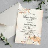 Invitation Rustique Automne Orange Citrouilles & Fleurs
