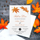 Invitation Rustique Automne Orange Feuilles automne Mariage f