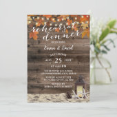 Invitation Rustique Automne Plage Lanterne de mariage Dîner d (Debout devant)