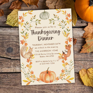 Invitation Rustique Automne quitte Citrouille Thanksgiving Dî