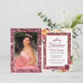 Invitation Rustique Automne Séquin Floral Quinceanera Invitat (Debout devant)