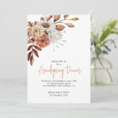 Invitation Rustique Automne Terracotta Bisque Floral Friendsg (Debout devant)