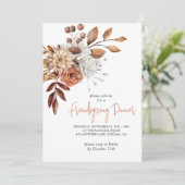 Invitation Rustique Automne Terracotta Bisque Floral Friendsg (Debout devant)
