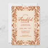 Invitation Rustique Automne Thanksgiving Celebration (Devant)