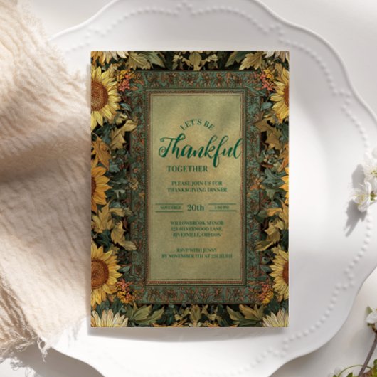Invitation Rustique Automne Thanksgiving Celebration