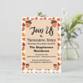 Invitation Rustique Automne Thanksgiving Dîner (Debout devant)