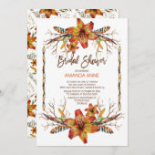 Invitation Rustique Automne Tiger Lily Bridal Douche Invitati (Devant / Derrière)